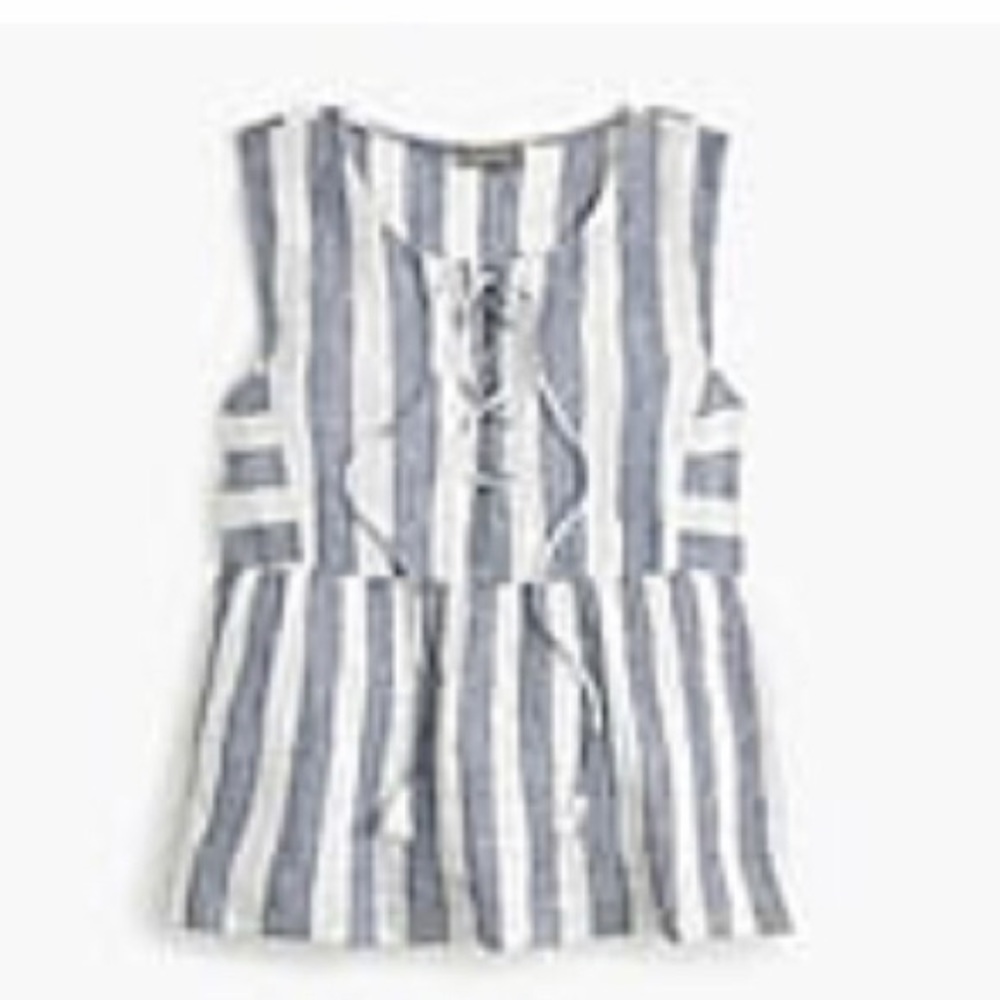 NWT: Point Sur Top | tie front | linen | blue